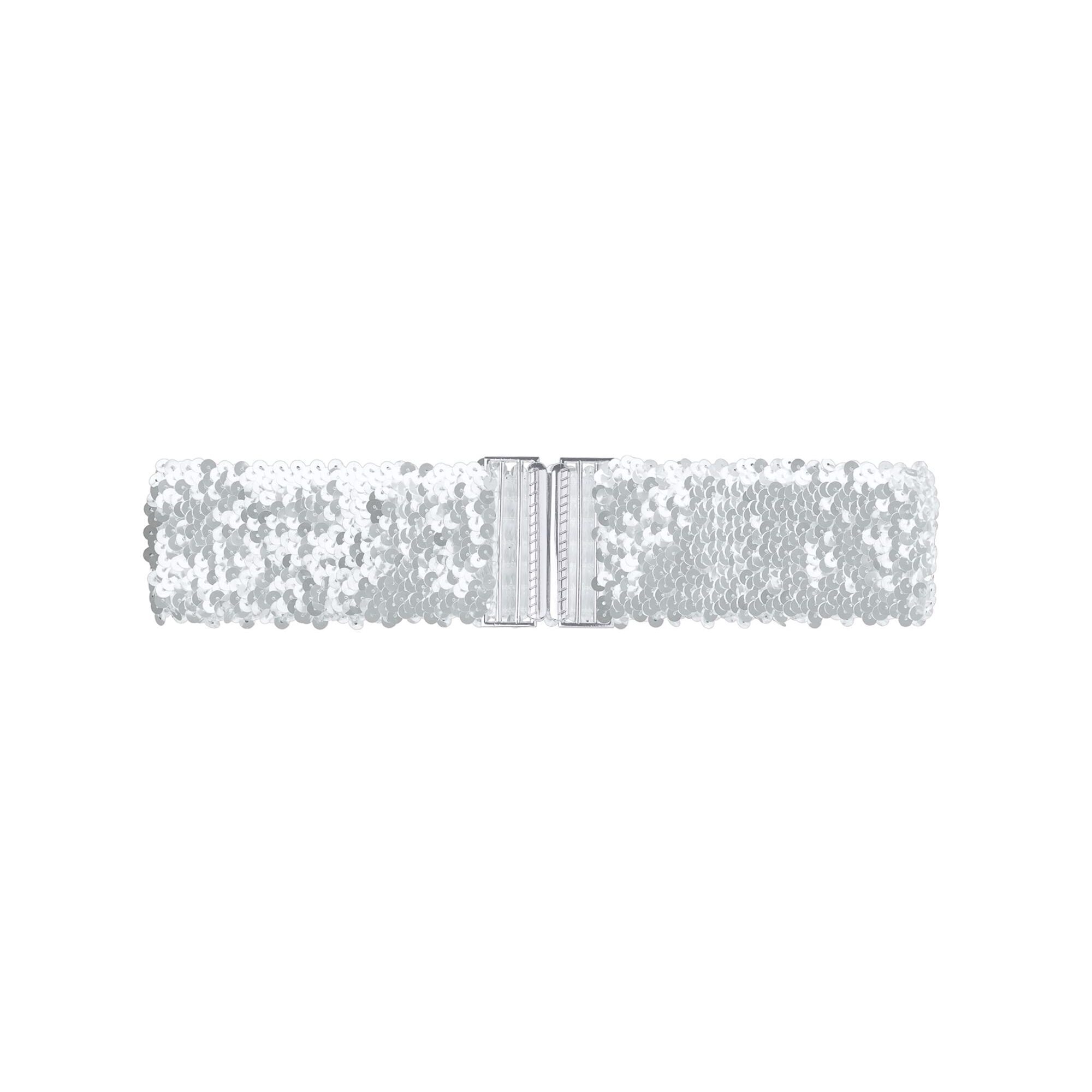 1296 Womens Plus Size Stretchy Waist Belts Metal Interlock Buckles Sequins